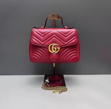 Irresistible Preloved Gucci Marmont Crossbody Bag | 98% New Red & Gold Authentic Luxury | Norion Luxury