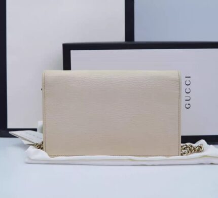 Amazing Preloved Gucci White Leather Chain Bag | Authentic Crossbody Shoulder Bag | Norion Luxury